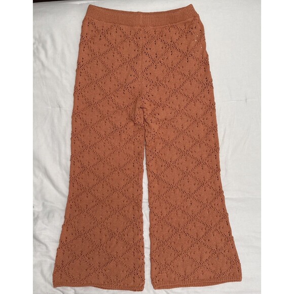 Cupshe Large Perforated Knit Wide Leg Pants Unlined Coverup Beach Womens L NWT - Picture 4 of 8